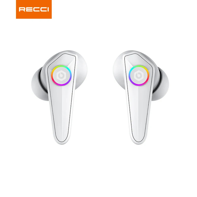 

Recci rep-w37 upgraded version ANC ENC function wireless gaming in-ear earphones earbuds gaming headsets with rgb light effect