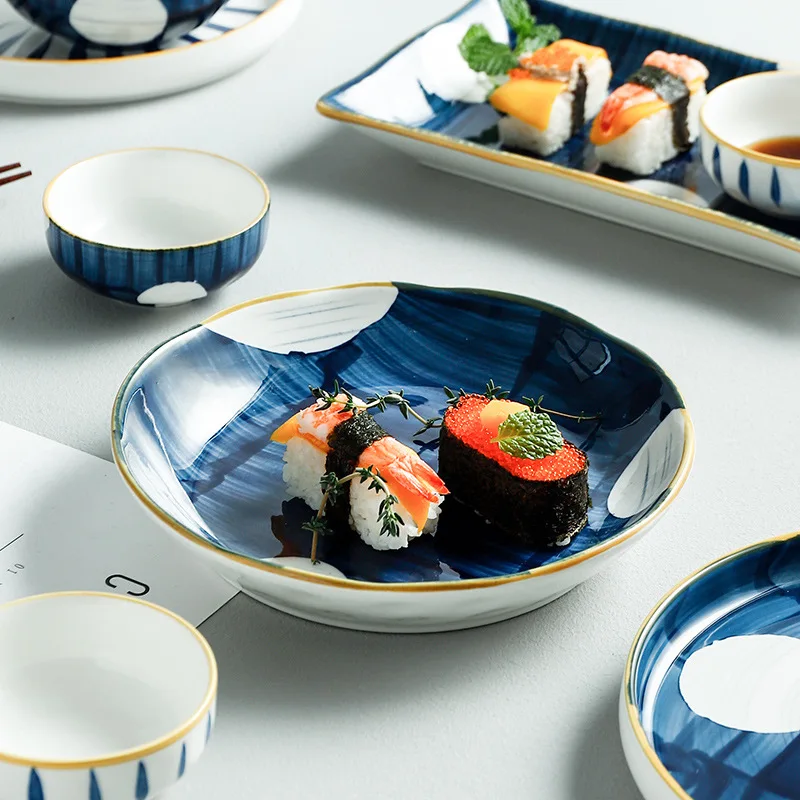 

2021 Japanese Style New Design Dinnerware Plates and Bowl Tableware Sets Restaurant Hotel Home Crockery Porcelain Dinner Set