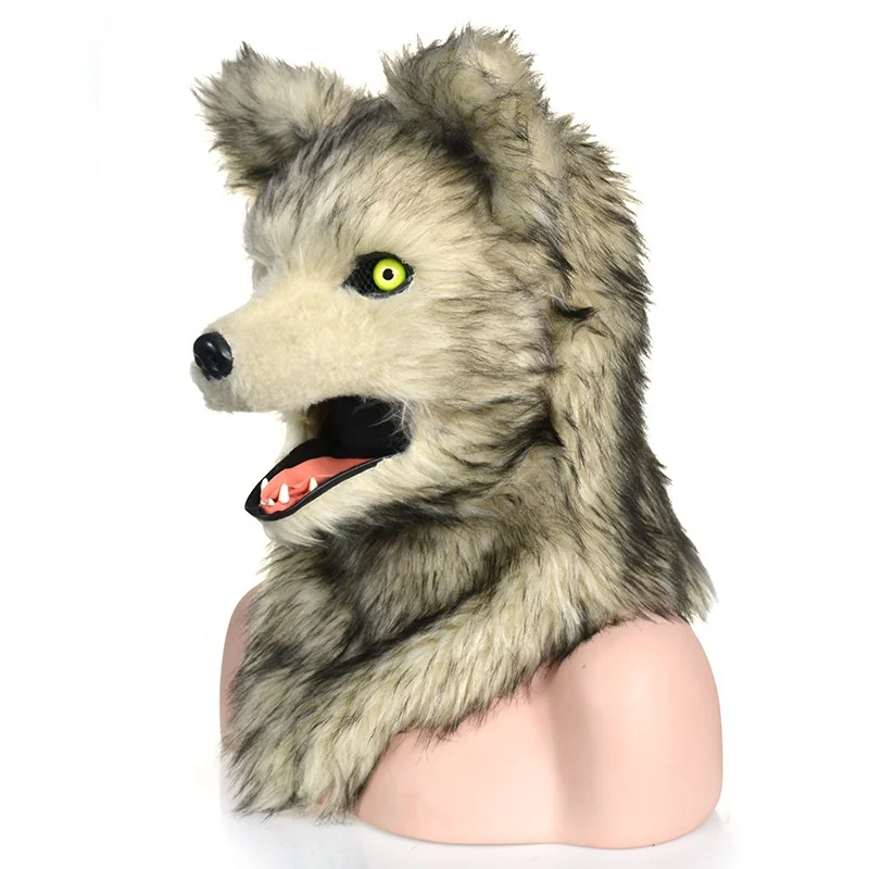 

Novelty Party Cosplay Decoration Costume fursuit Mouth will move Realistic Halloween Animal Head Mask Rubber Latex wolf Masks