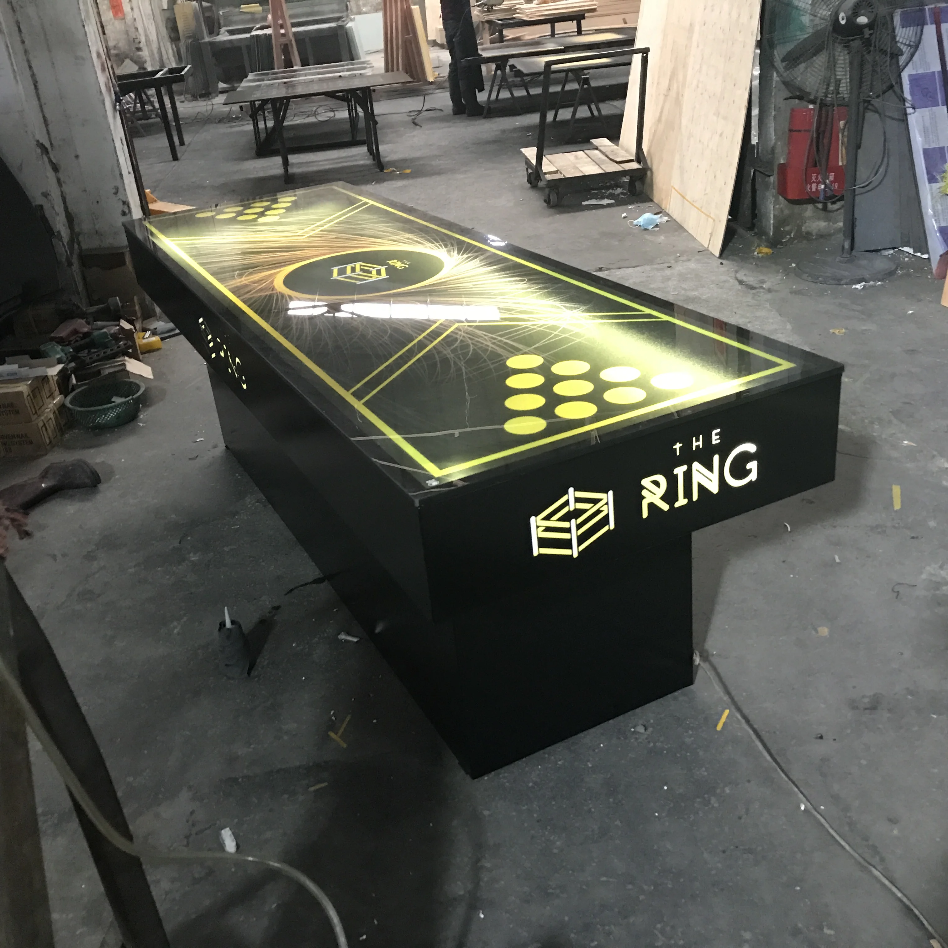 
LED light up customize printing beer pong table with cabinet, metal foldable machine beer pong table custom 