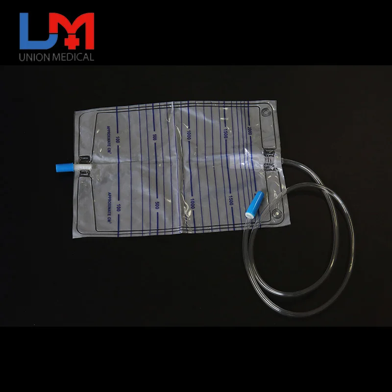 Hot sale China manufacturer largest size urine drainage bags with push-pull valve