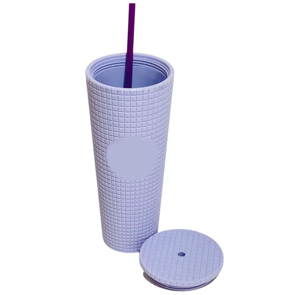 

Double-wall Lilac Lavender Purple Grid Studded Tumbler, 5 colors / customized