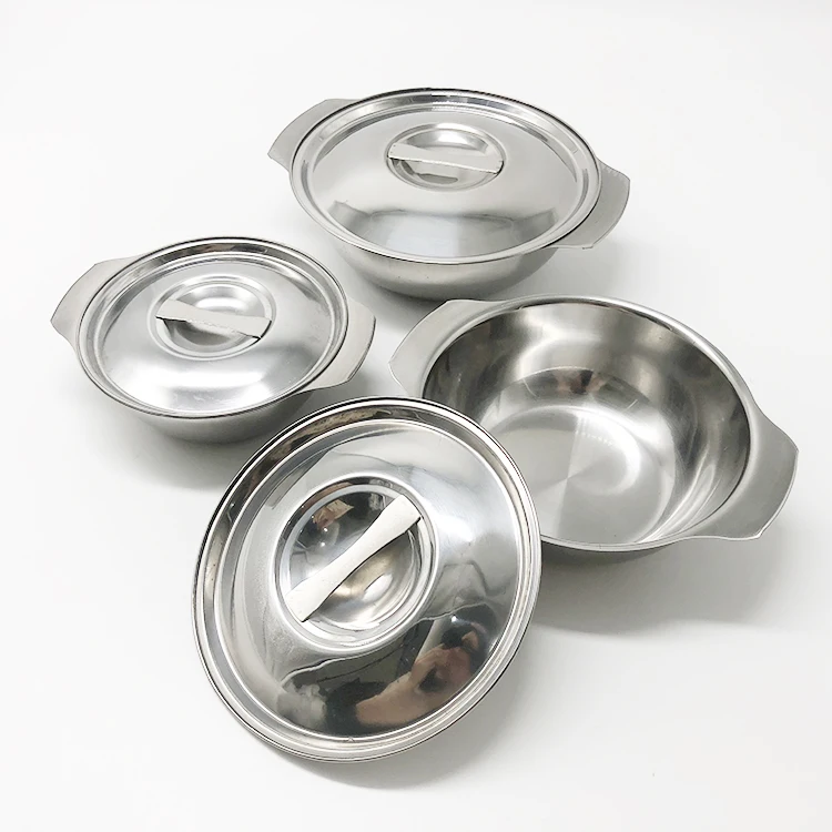 

Best sale 3pcs Thai style cooking pot stainless steel cookware sets