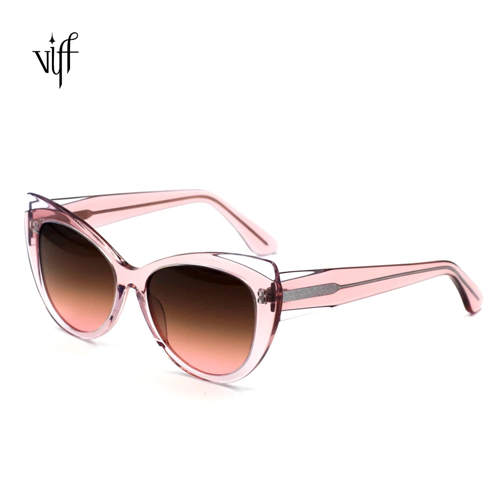 

VIFF HA18007 Oversize Cateye Acetate Sun Glasses Women Luxury Gradient Clear Big Frame Sunglasses Lunette 2020