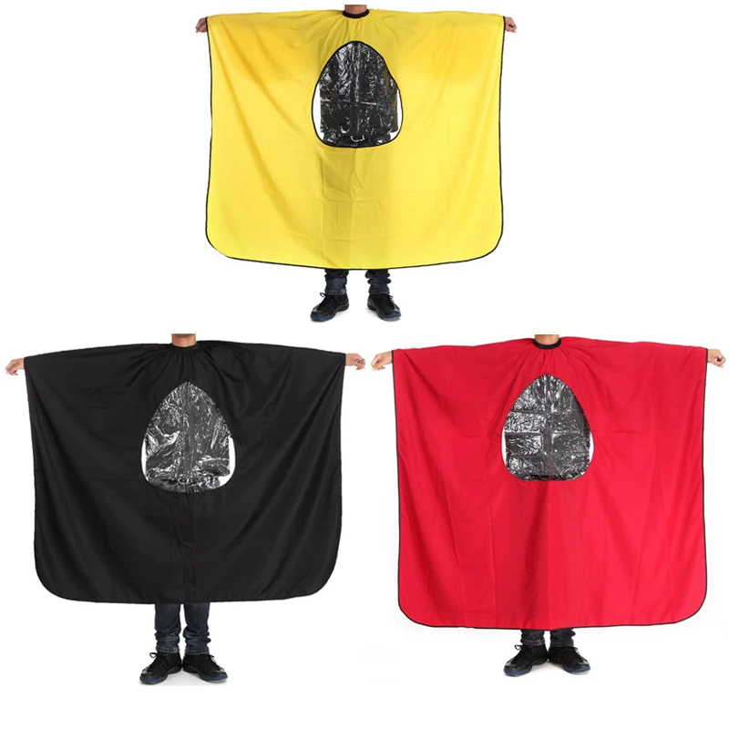 

Wholesale waterproof gown hair dressing cloth artifact cape high quality transparent space barber apron with 4 color