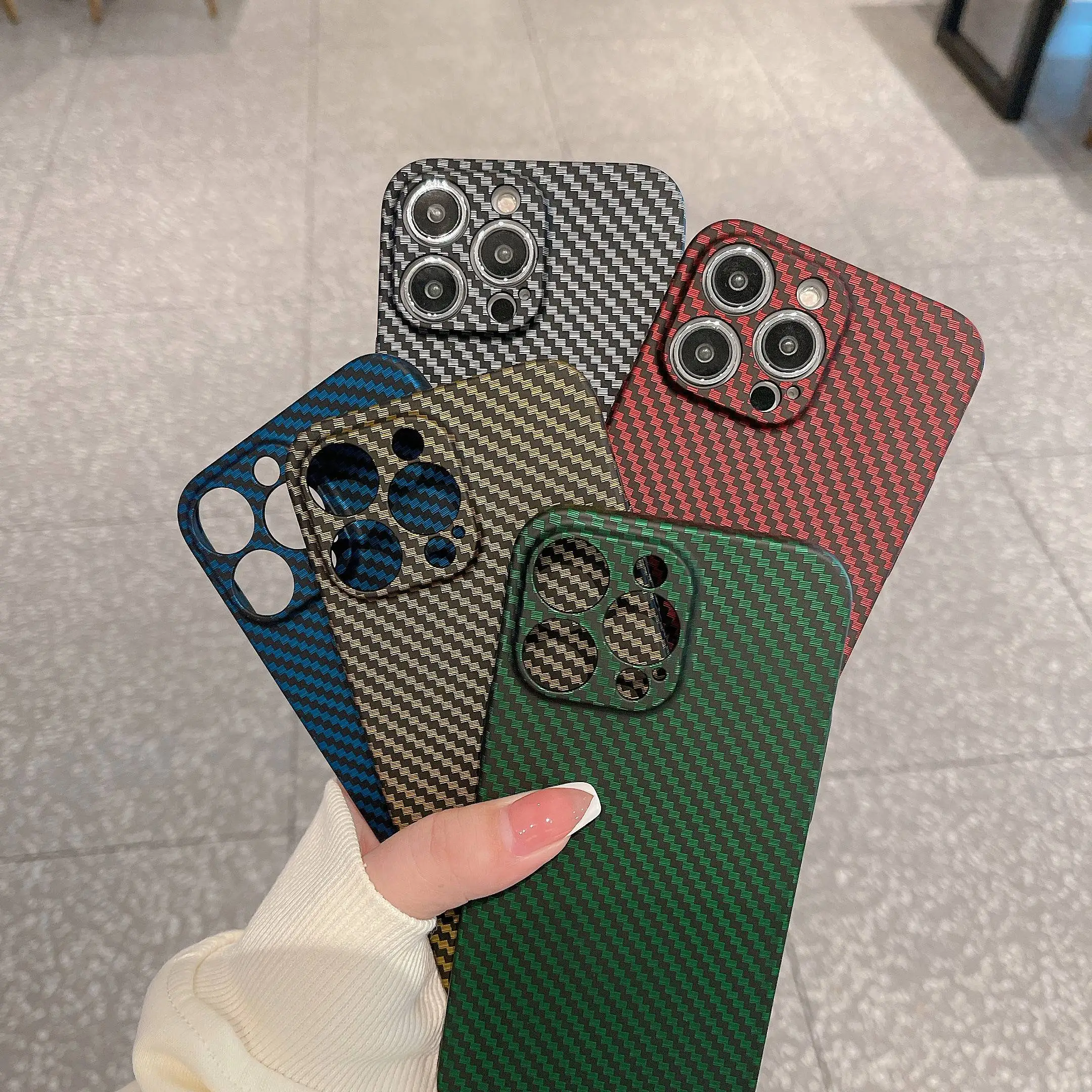 

2023 New Design Smooth Touch Full Printing Carbon Fiber Texture Pattern PC Hard Cover For iPhone X Xs 11 12 13 14 Pro Max Case
