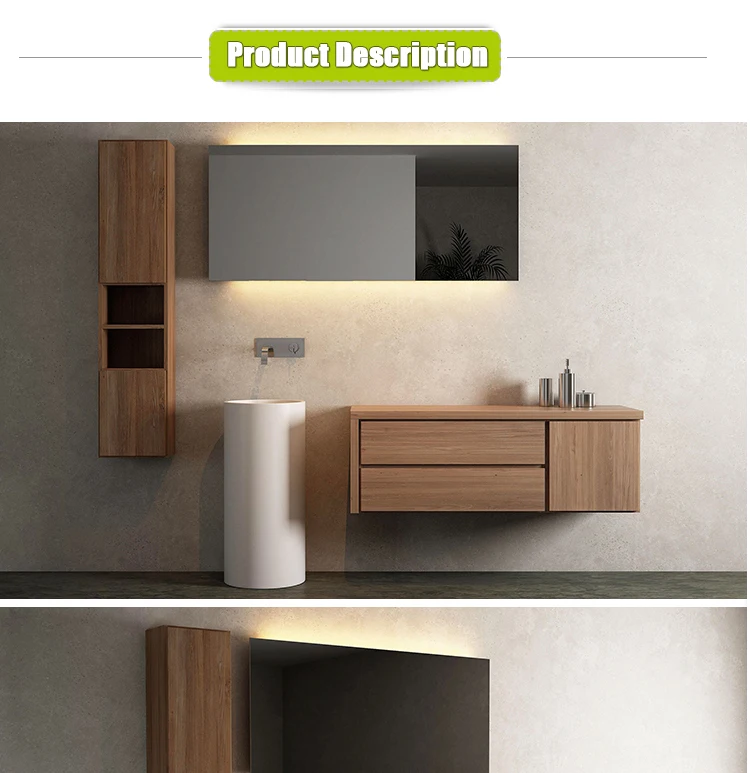 High quality american wood grain fashionable modern furniture small home goods bathroom cabinet floor model bath vanity