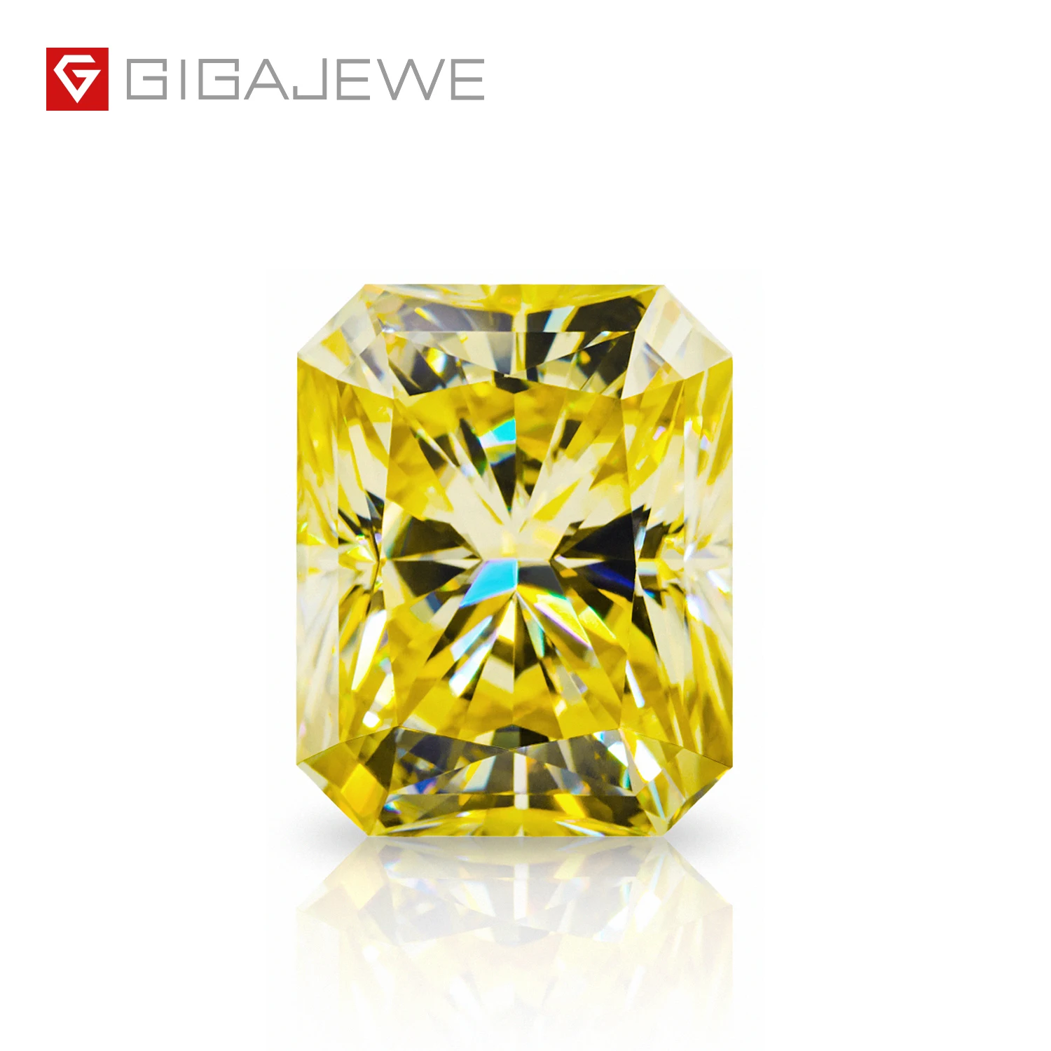 

GIGAJEWE Vivid Yellow Lab Grown moissanite diamond customized radiant loose diamond