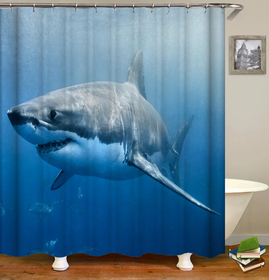 

Drop shipping, cheap custom 3 d shower curtain, ocean world waterproof thickened polyester fabric bathroom/, Customized color