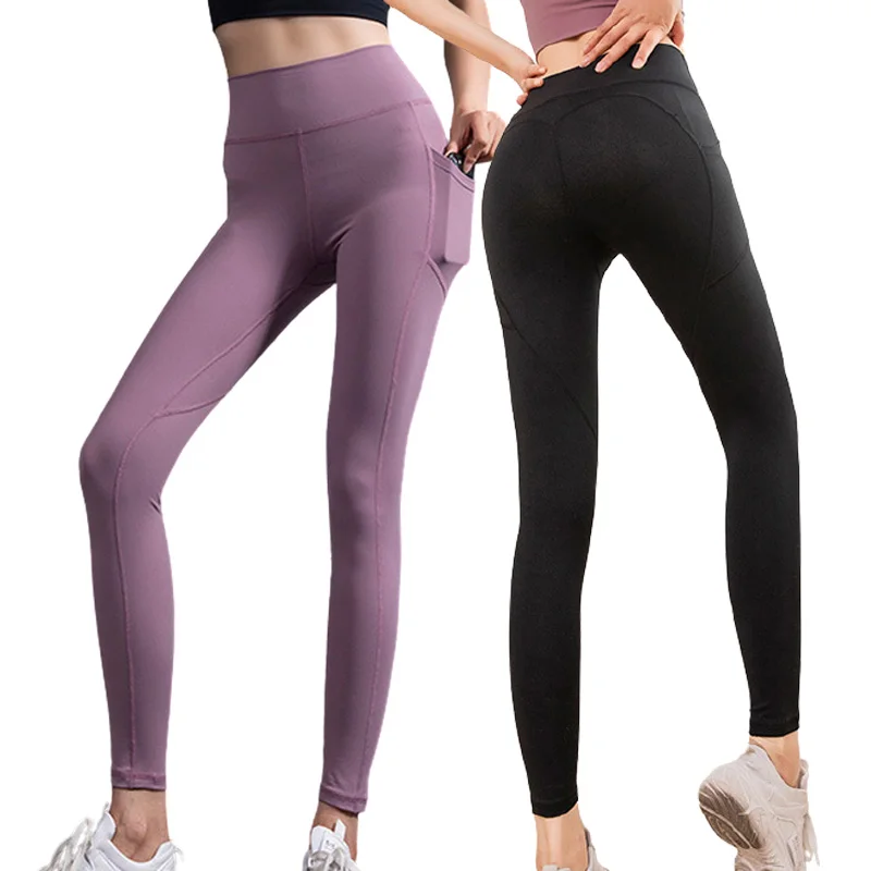 

Booty fitness push up custom logo gym active sport leggings women yoga pants with pockets, 4 colors