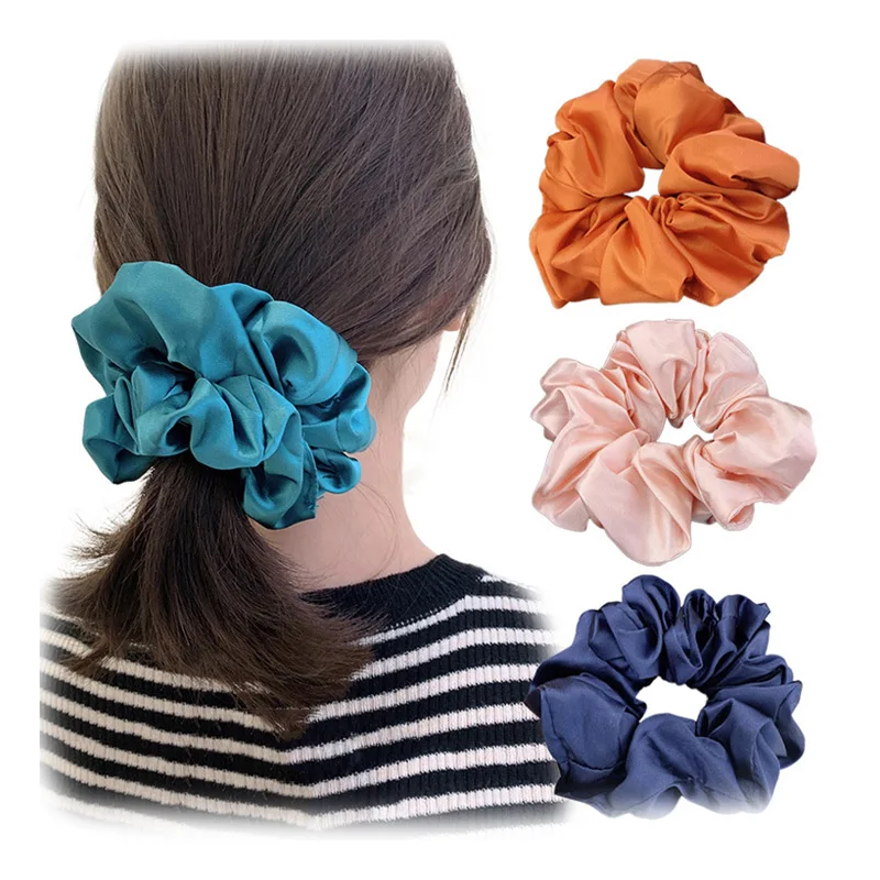 

ins French retro satin hair scrunchies fashion oversize hair scrunchies for women thick hair