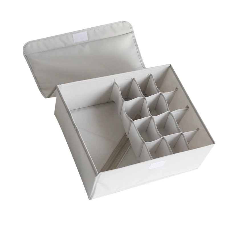 

Thicken washable Oxford cloth underwear storage box underwear socks bra finishing box storage box for cloth, White,grey