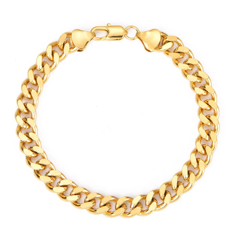 

GB0801 2022 amazon hotsell Stylish Men's Figaro Chain 18K gold cuban link chain cuban bracelet Men