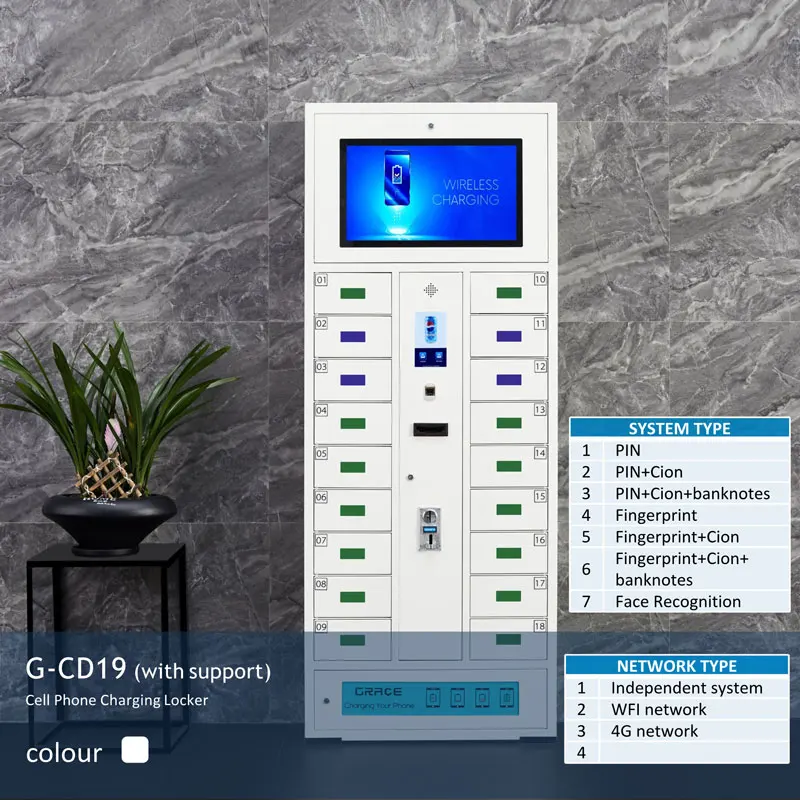 
18 Bay cell phone charging locker charging kiosk charging station 