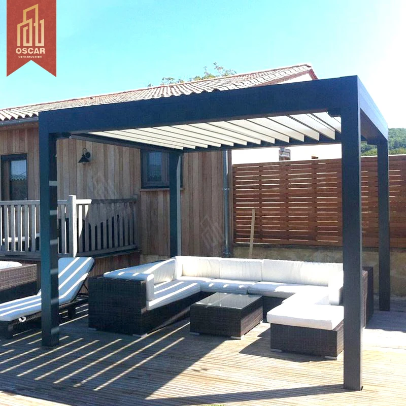 Hot Sale Outdoor Garden Set Bioclimatic Aluminum Shutter Pavilion Electric Louvers System Modern Pergola Automatic Patio Gazebo