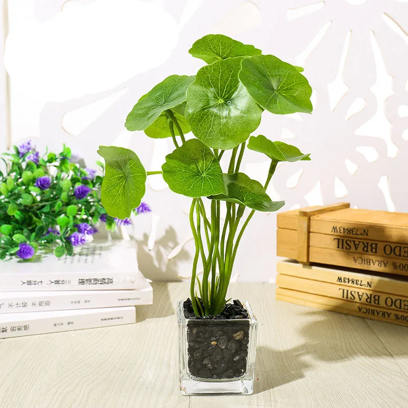 

2021 Artificial Potted flower desktop small bonsai desk decoration simulation green plant