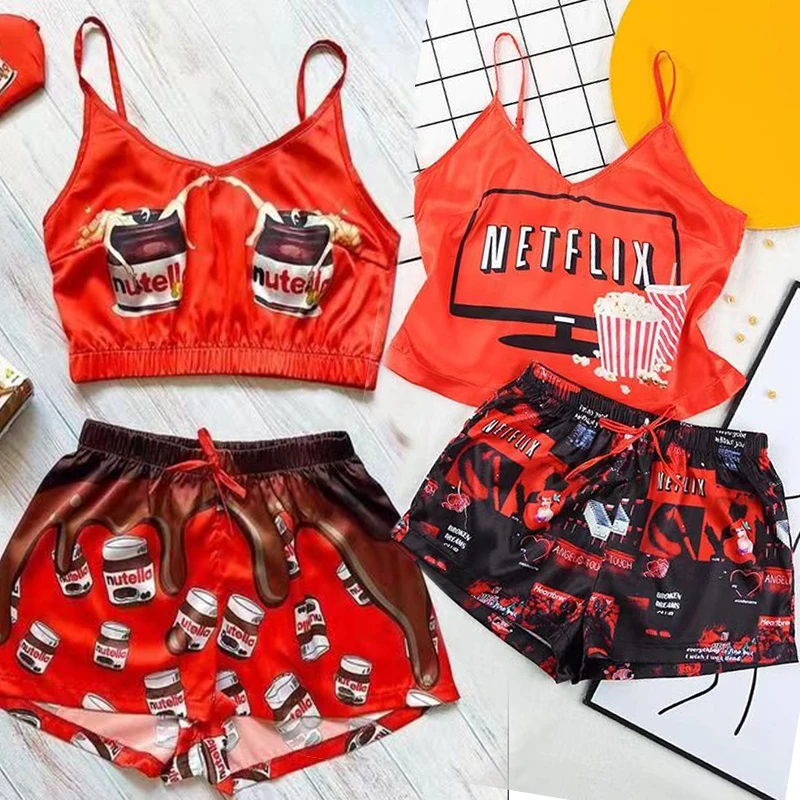

2021 new fashion graphic tank top and snack shorts set 2 piece women summer outfit, 1 colors as picture