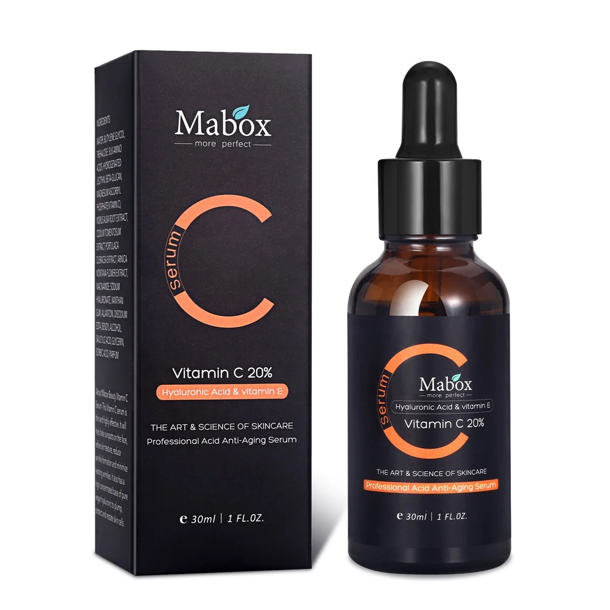 

Mabox Wholesale Anti Wrinkle Anti-aging Moisturizing Hyaluronic Acid Face Vitamin C Serum for Skin Care 30ml