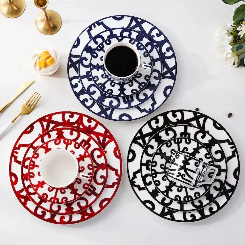 

Hot seller classic fashion red nordic plate for wedding