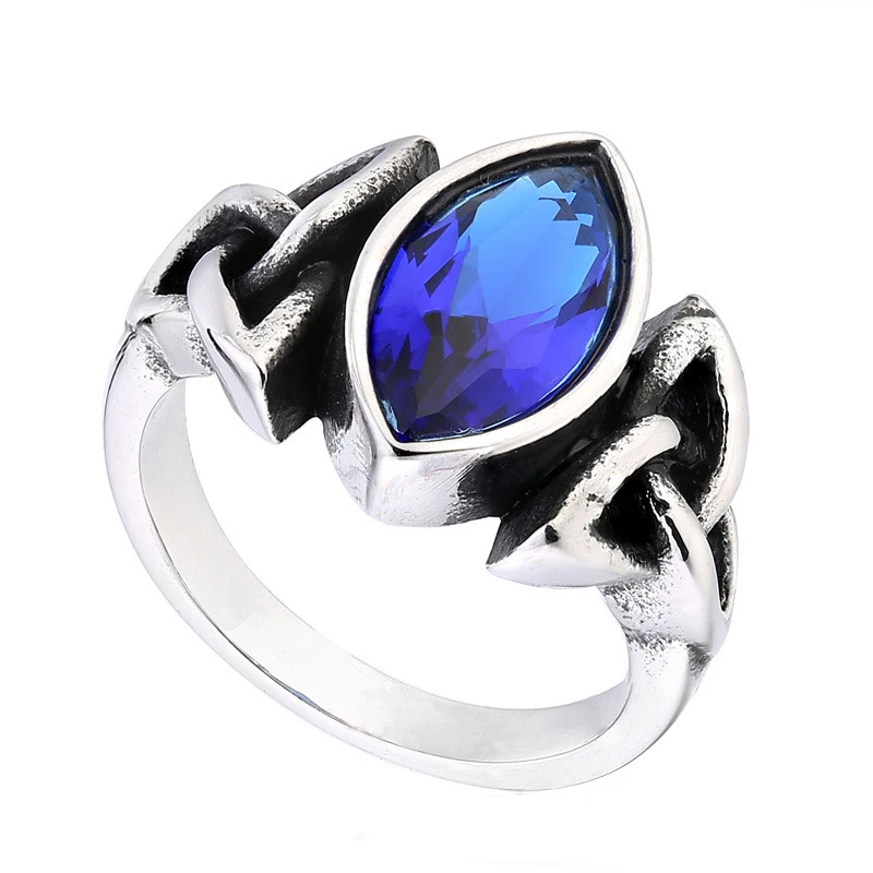 

Men's Ring of Thor Ruby Black Blue Sapphire Vintage Jewelry Stainless Steel Men Cubic Zirconia Trendy Rings