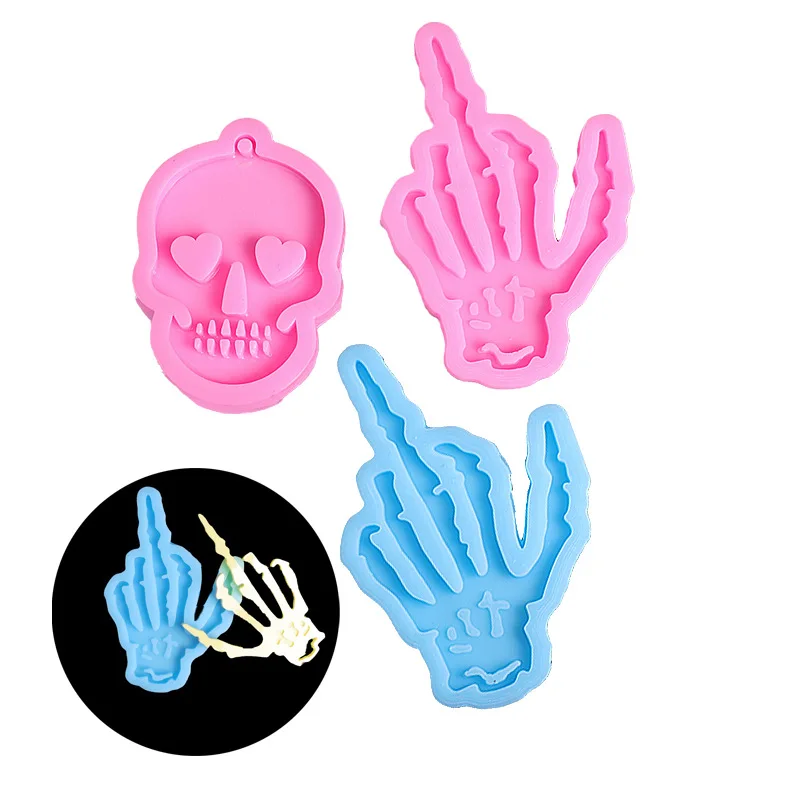 

DIY Epoxy Resin Mold Halloween Ghost Claw Skeleton Hand Shape Silicone Keychain Mold