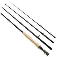 

Newbility 4 section high carbon blank flyfishing rod with cork handle fishing lures spoon metal