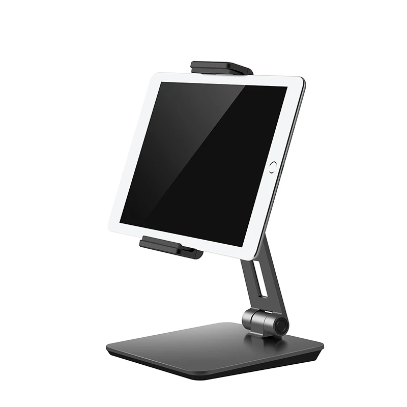 

UPERGO Tablet Stand Angle Adjustable Mobile Phone & Tablet PC Desk Top Support cell phone tablet foldable stand dock holder, Silver/dark grey