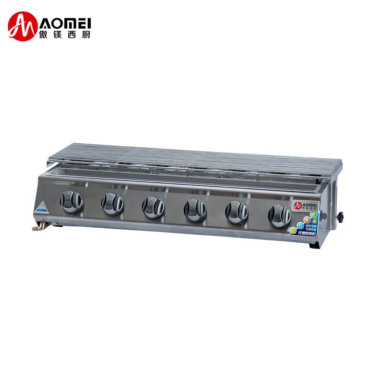 

Smokeless Stainless Steel Portable bbq Grills 6 burners 4 burners 8 burners Gas BBQ Grill with Fan, Stainless steel original silver