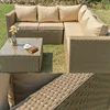 11 PC Rattan Patio garden 8 seating Sofa set with 2 Captain Chairs and 2 Ottoman Wicker furniture garden sets