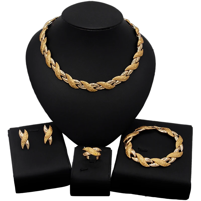 

Latest I Love You Xoxo Hug and Kiss Necklace Jewelry Set 18k Gold Plated Fashion Latest Models Wedding Jewellery Sets X0063