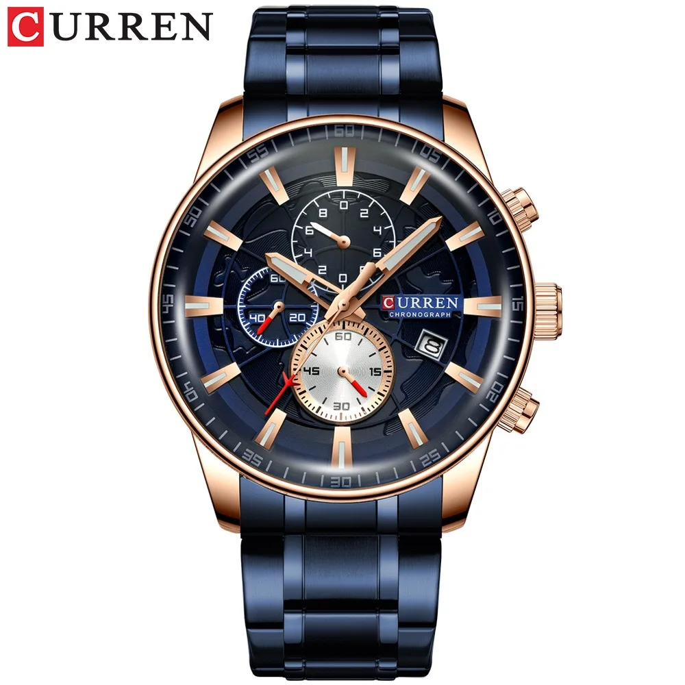 

CURREN 8362 Men High Quality Japan Quartz Movement Mens Watch Waterproof Alloy Analog Chronograph Wrist Watches