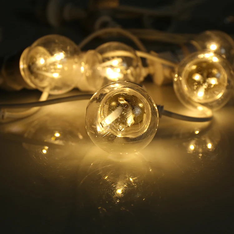 Garland Patio Lights Rubber Wire Warm White G50 Party Supplies Christmas Street Decorations Waterproof Outdoor Garden Decoration