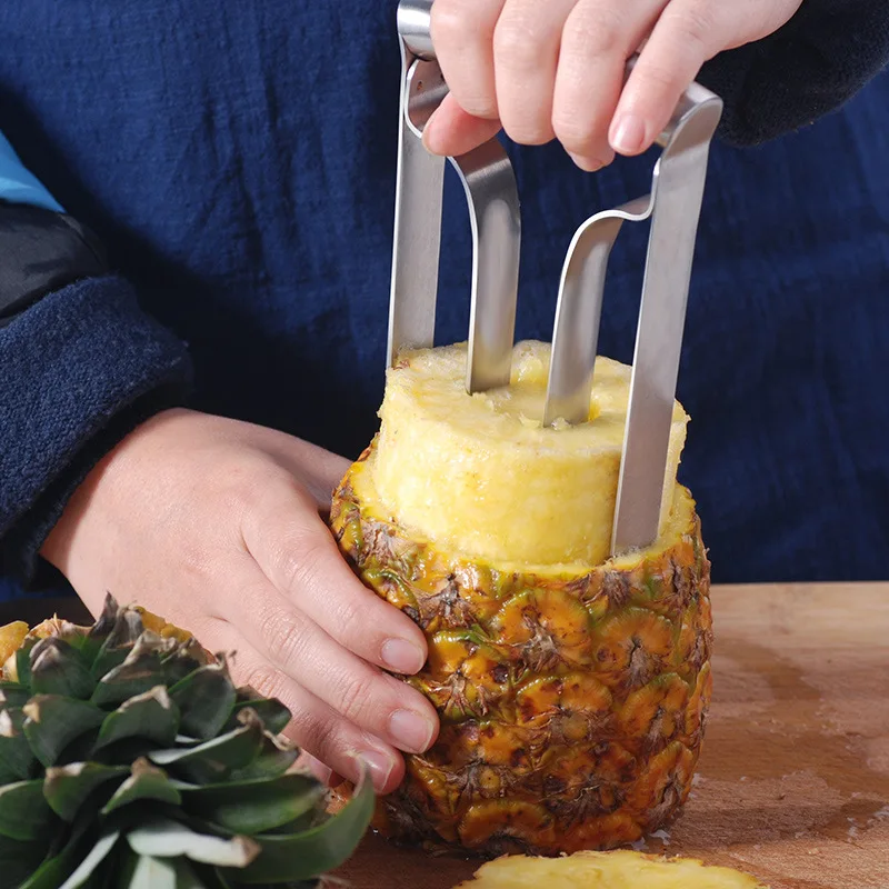 

A3773 Fruit Cutter Pineapple Peeler Knife Corer Stainless Steel Pineapple Core Extractor