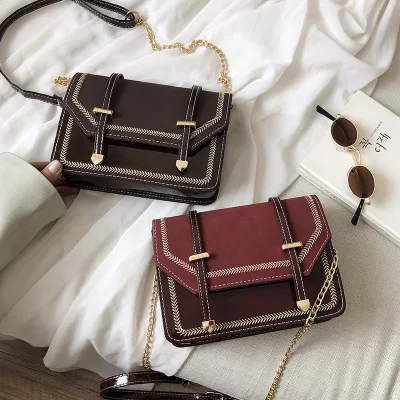 

M046 wholesale 2021 retro simple one-shoulder handbag new arrivals korean small square shoulder messenger bag, Red, black, brown