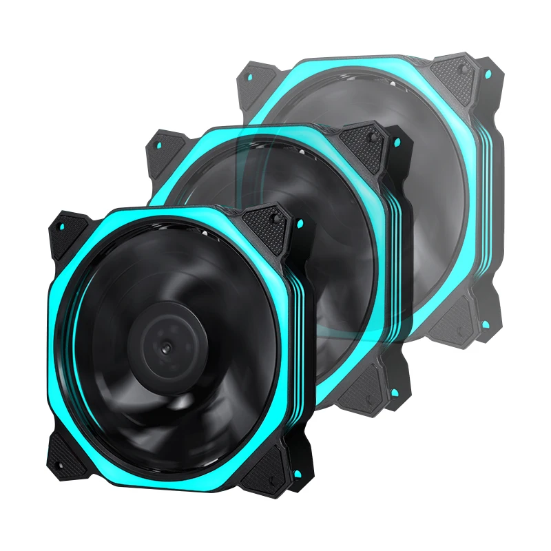 

High Cooling Performance 12V CPU Cooler 120mm Computer Fan PWM LED Fan RGB For PC Case, Ice blue led lamp