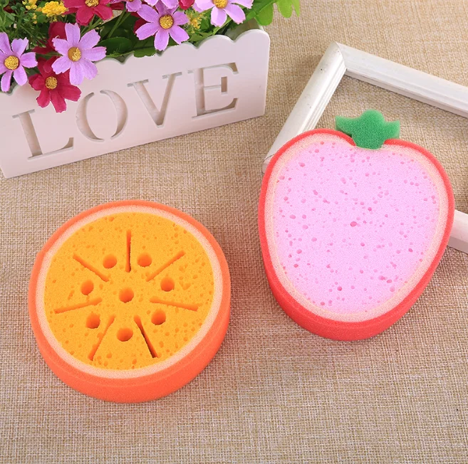 

Attractive Fruit Shape Bath Scrub Cleaning Shower Sponge, As pics