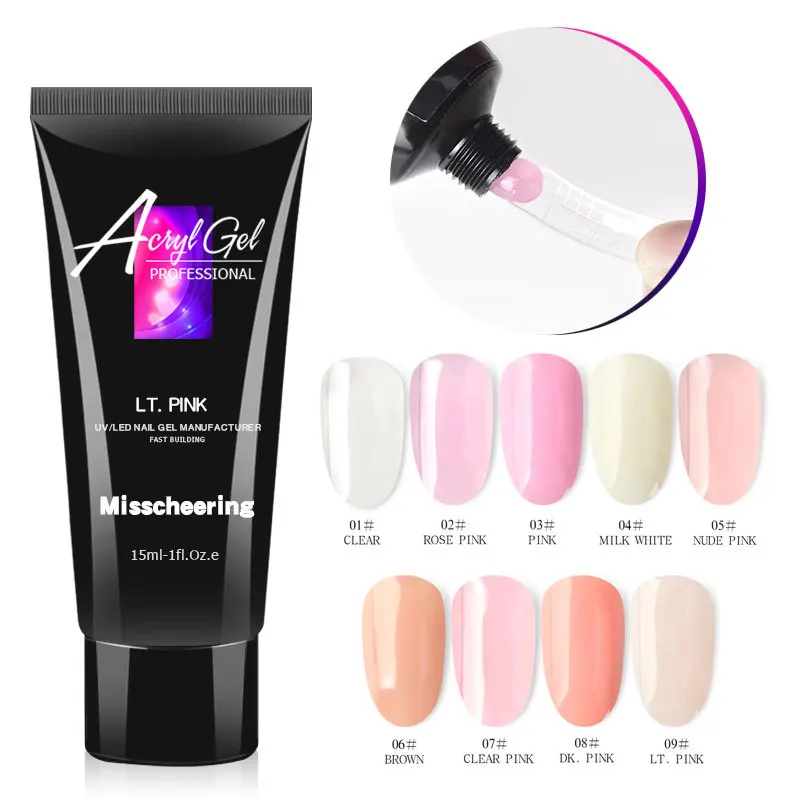 

Cross-border hot sale 15ml crystal quick nail extension gel UV phototherapy gel nail extension gel, Clear