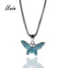 UWIN Stainless Steel Butterfly Pendant Gold Plating Hip Hop Multi Colored Women Mens Jewelry