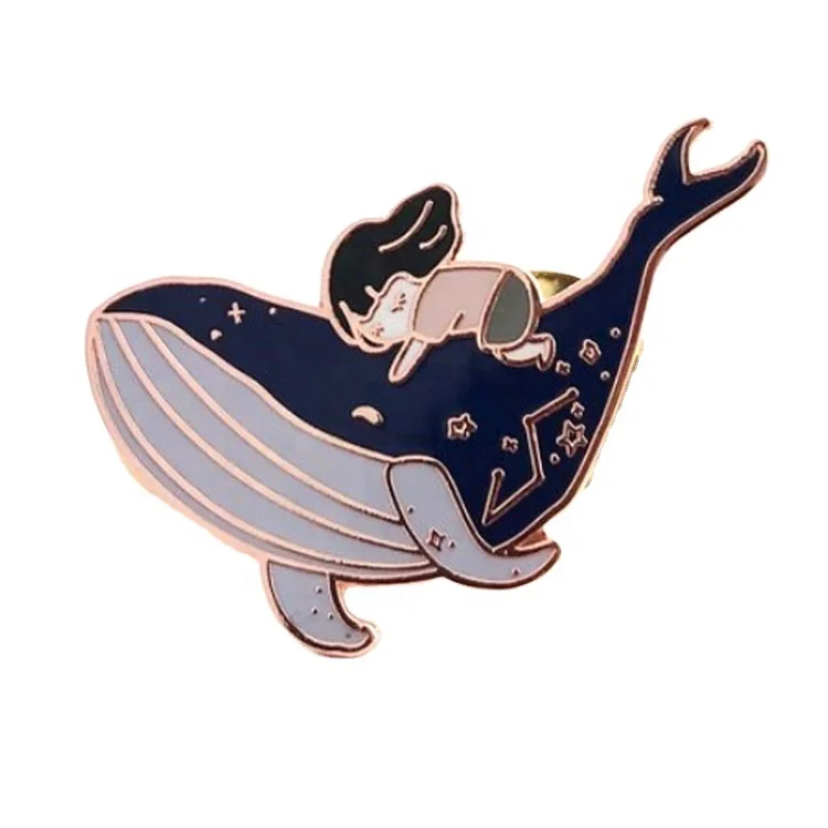 

manufacture customized rose gold plating metal hard enamel badge pin