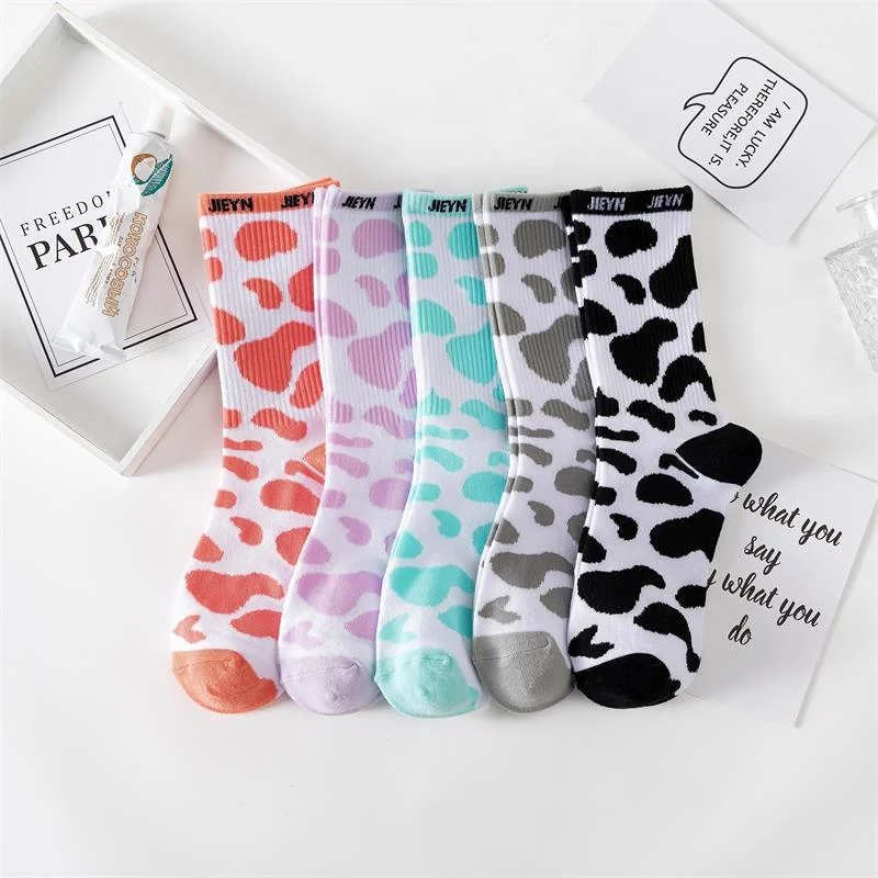 

Cheap Women's Socks Cotton Breathable Soft Fashion Sock Printed Dots Middle Tube Socks