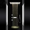 LED ceiling top head rainfall spa shower mixer with body sprayer for indoor shower room