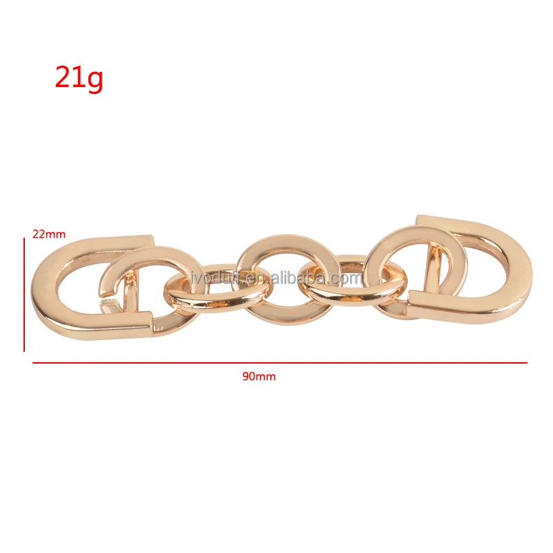 

Decoration Handbag Double D Ring Chain Buckles Hardware Accessories Metal Purse Bags Strap Hook Bag Chain, Ight gold,nickle,gunmetal