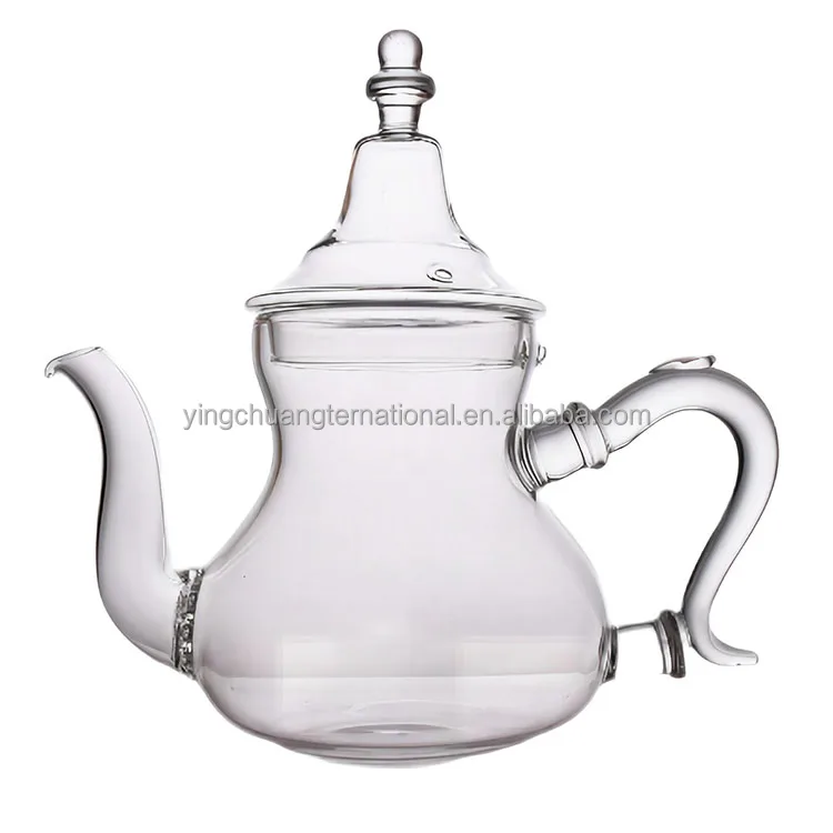 

650ml/840ml hot sale heat resistant Arab teapot/Arabic glass teapot/glass moroccan tea pot, Clear
