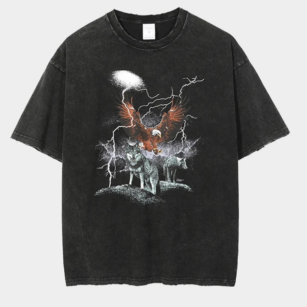 

2021 New Print Oversize Tshirt Streetwear Wash Tee Unisex