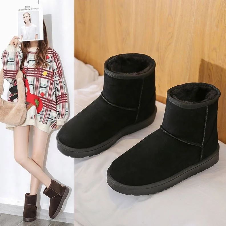 

Custom Classic Winter Warm Genuine Leather Upper 100% Australia Sheepskin Fur Lining Ankle Wool Snow Boots for Women, Customized color