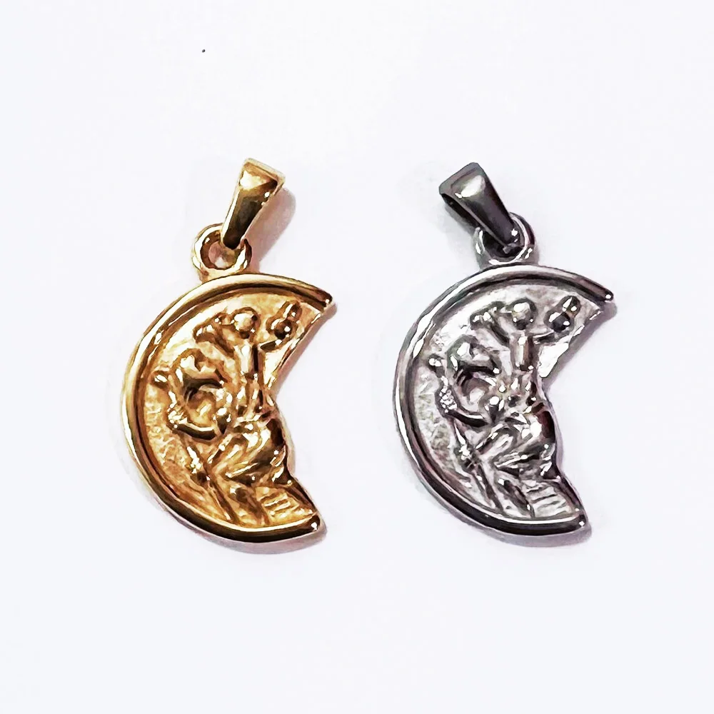 

Hot Sword Crucifix Angel Wing Jewelry Hourglass Lion Charm Compass North Star Pendant Stainless Steel Saint Christopher Pendant