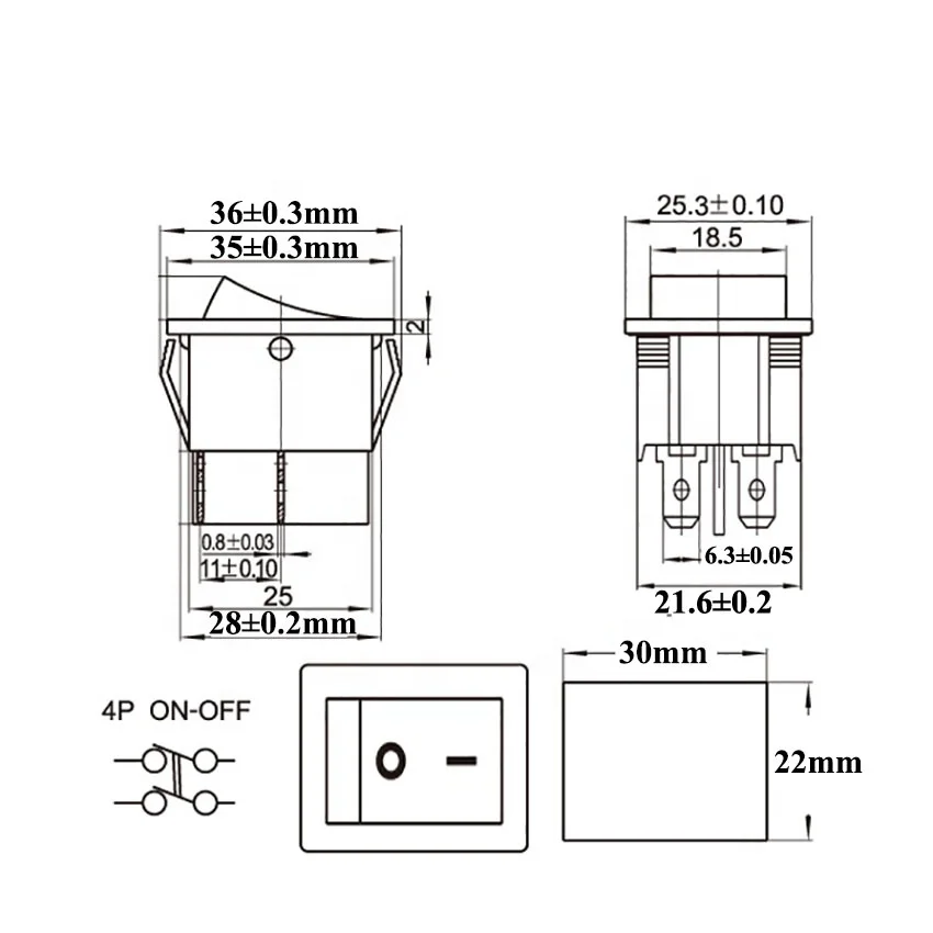 Kcd4 Rocker Switch W Screw Terminals Buy Rocker Switch,6 Terminals