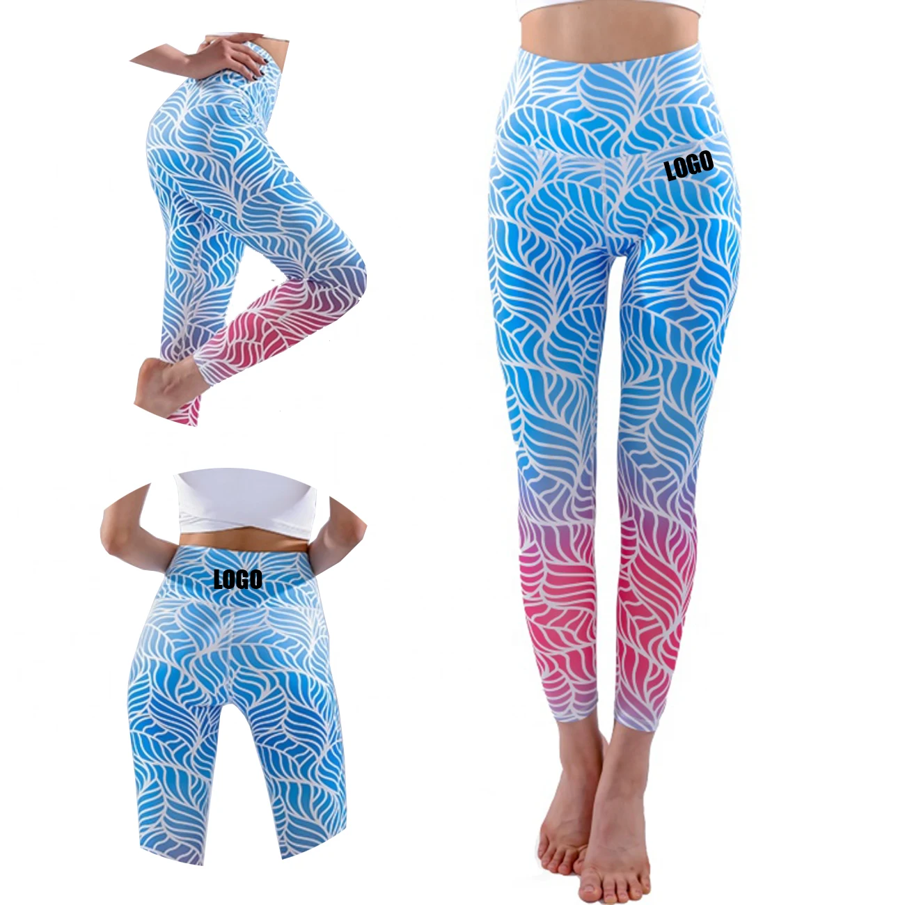 

2021 hot sell 3D print women fitness yoga leggings Gradient leggings high quality women leggings, As picture