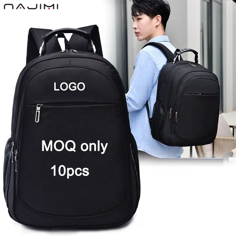 

Factory Wholesale Cheap Water Resistant Polyester College business custom logo black backpack for gift