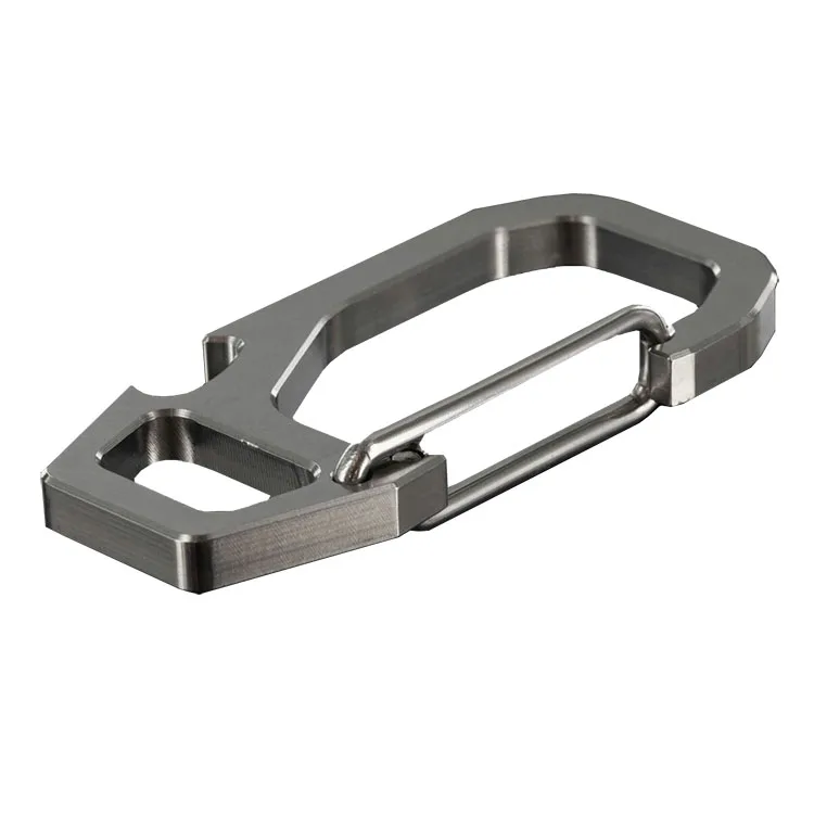 

Grade 5 Titanium Key chain titanium bottle opener carabiner for outdoor, Silver